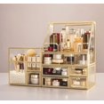 thumbnail image 1 of Organizador de cosméticos Hersoo Luxury, de vidrio apilable, juego de 3 piezas, 1 of 6
