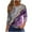 Purple, variant on Women's T-Shirts Plus Size 3/4 Length Sleeve Casual Printed Crewneck Blouse Lightweight Tunic Tops White 4XL