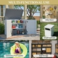 thumbnail image 3 of LZBEITEM 25 Cu.ft Upgraded Outdoor Horizontal Storage Shed with 2 Adjustable Shelves, Weather-Resistant Resin Tool Sheds, Multi-Opening Door, Waterproof & Lockable, 3 of 12