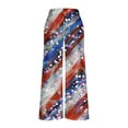 thumbnail image 5 of Tnhcen Women's Patriotic Star Spangled Wide Leg Pants - Vintage Print Straight Leg Casual Cargo Pants with Pockets S-5XL Independence Day Style, 5 of 6