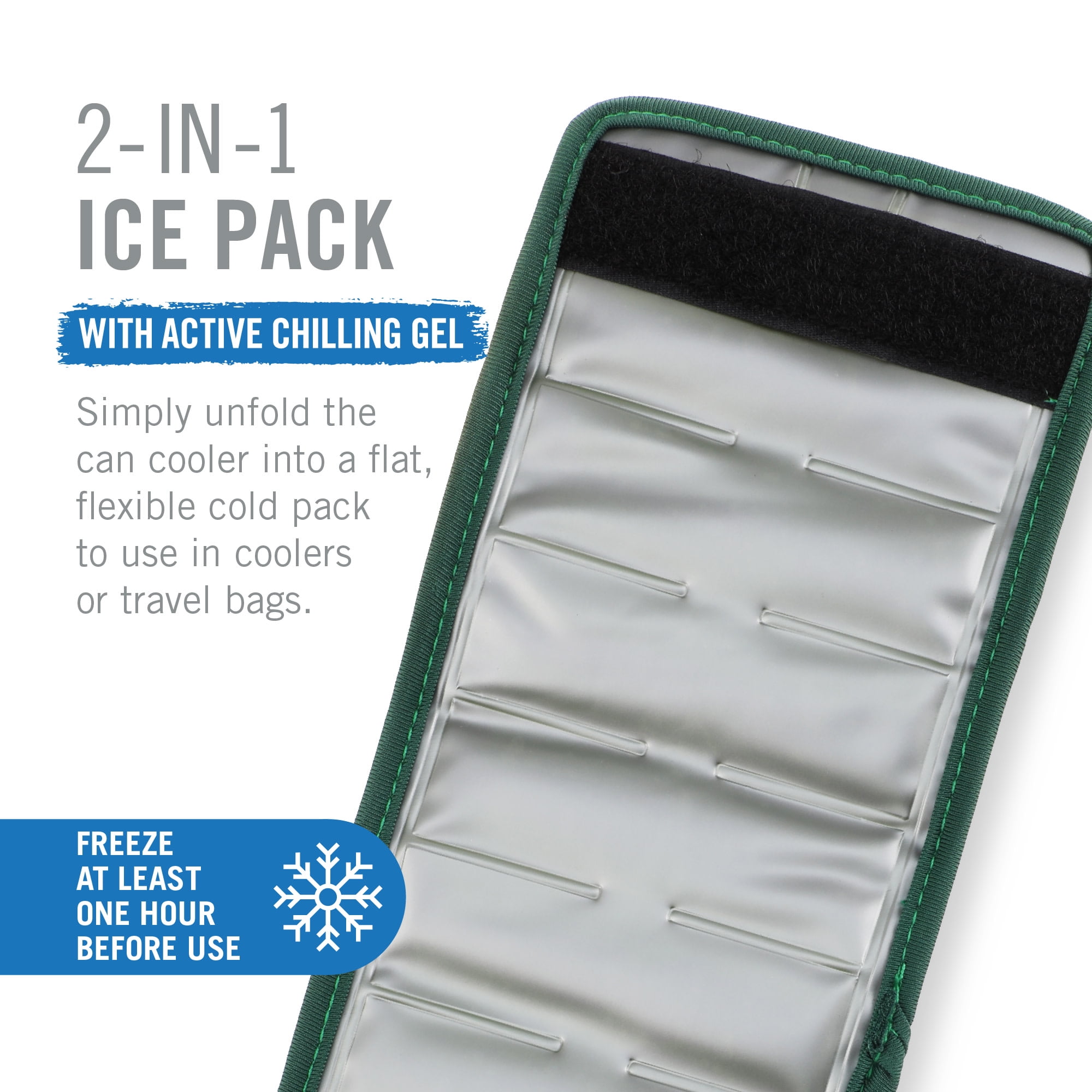 Host Insta-Chill Standard Can Sleeve for Beer, Soda, Juice Cans, Evergreen