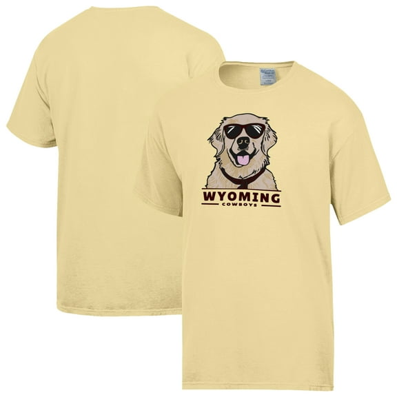 Men's ComfortWash Yellow Wyoming Cowboys Dog T-Shirt