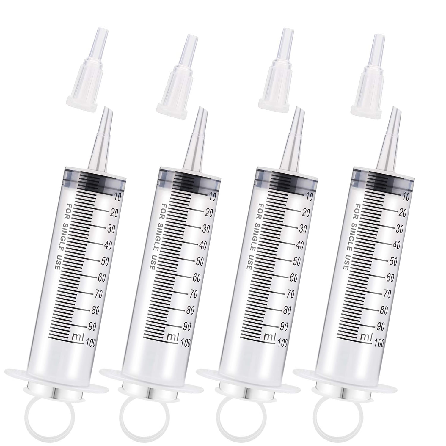 4 Pack 100ml Syringes, Large Plastic Garden Syringe, Dispensing