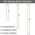 thumbnail image 4 of 925 Sterling Silver Necklace Extender Gold Necklace Extender Gold Chain Extenders for Necklaces 2", 3", 4" Inches, 4 of 6