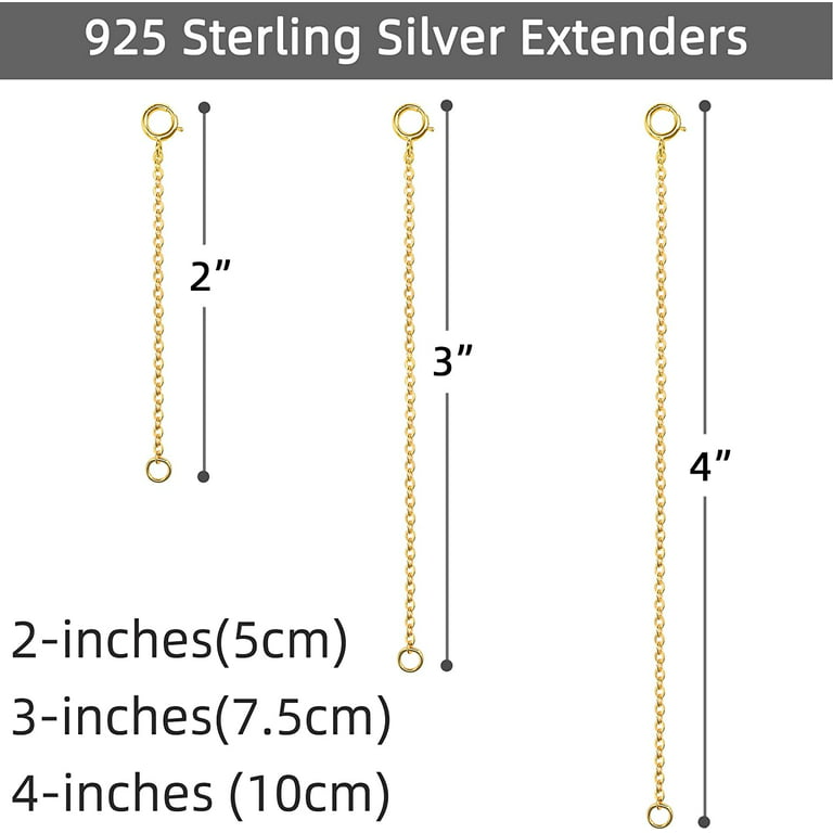 3Pcs Chain Extenders For Necklaces 3 Size Gold Necklace Extender Stainless  Steel Necklace Extenders Sterling Silver Necklace Extender Gold Necklace