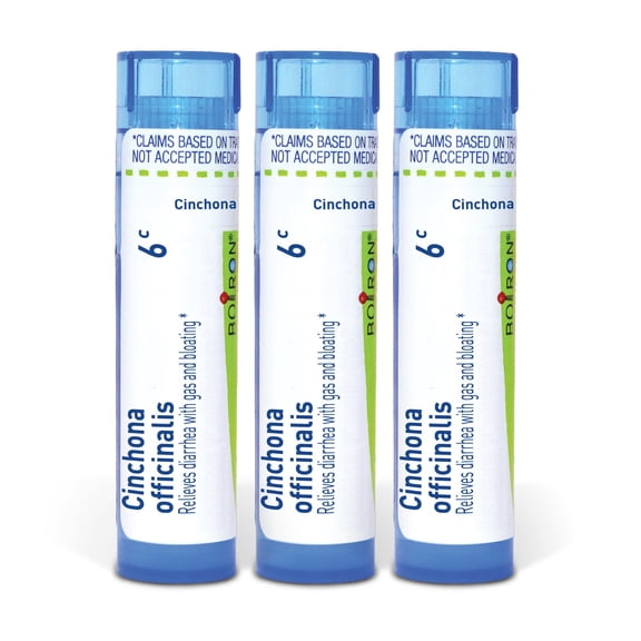 Boiron Cinchona Officinalis 6C, Homeopathic Medicine for Diarrhea With Gas And Bloating, 3 Count (3 x 80 Pellets)