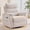 Camel, variant on BaseBeauty 26" Rocker Recliner, Swivel Electric Recliners with Adjustable Headrest, Swivel Glider Recliner with Overstuffed Armrest, White