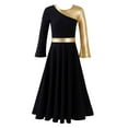 thumbnail image 1 of RUNQHUI Robe de Danse Métallique Dorée pour Filles, Prière Lituricale, Culte, Danse, Noir 10, 1 of 7