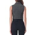 thumbnail image 3 of INSPIRE CHIC Women's Tweed Vest Notched Lapel Collar Sleeveless Vintage Plaid Crop Waistcoat, 3 of 6