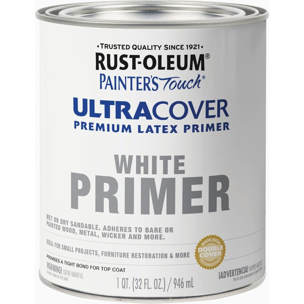 Rust-Oleum Painter's Touch Ultra Cover Flat Premium Latex Primer, White, 1 Qt.