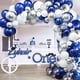 thumbnail image 1 of Kit de guirnalda de arco de globo de plata azul marino, 123 paquetes de globos de confeti de plata azul marino y blanco con accesorios de globo para fiesta de graduación, fiesta de cumpleaños, sumini JAMW Sencillez, 1 of 5