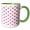 Green/White, variant on 3drose, Cute Pink Kiss Lips Imprint Pattern, 11oz Two-tone Black Mug