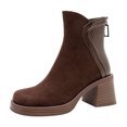 thumbnail image 1 of NECHOLOGY Botas Mujer Zapatos Botines de mujer Botas de tacón de otoño para mujer, botas , nuevos zapatos de otoño e invierno, botines de Color sólido con tacón grueso, 2023 (Brown, 6.5), 1 of 6