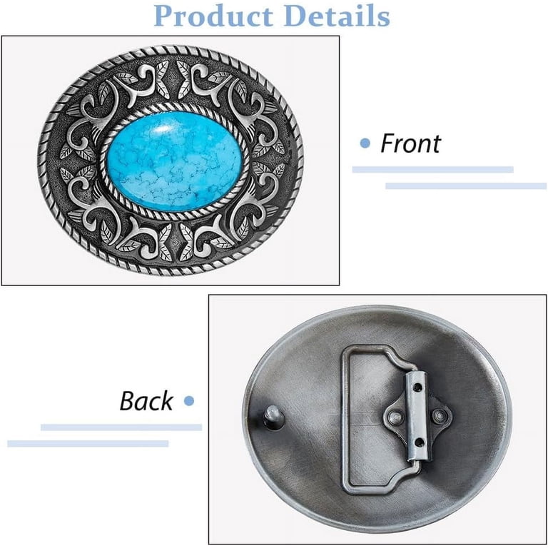 Turquoise Western Express Turquoise Stone Center Buckle Western Express Genuine Turquoise Stone German Silver Buckle  main image 4