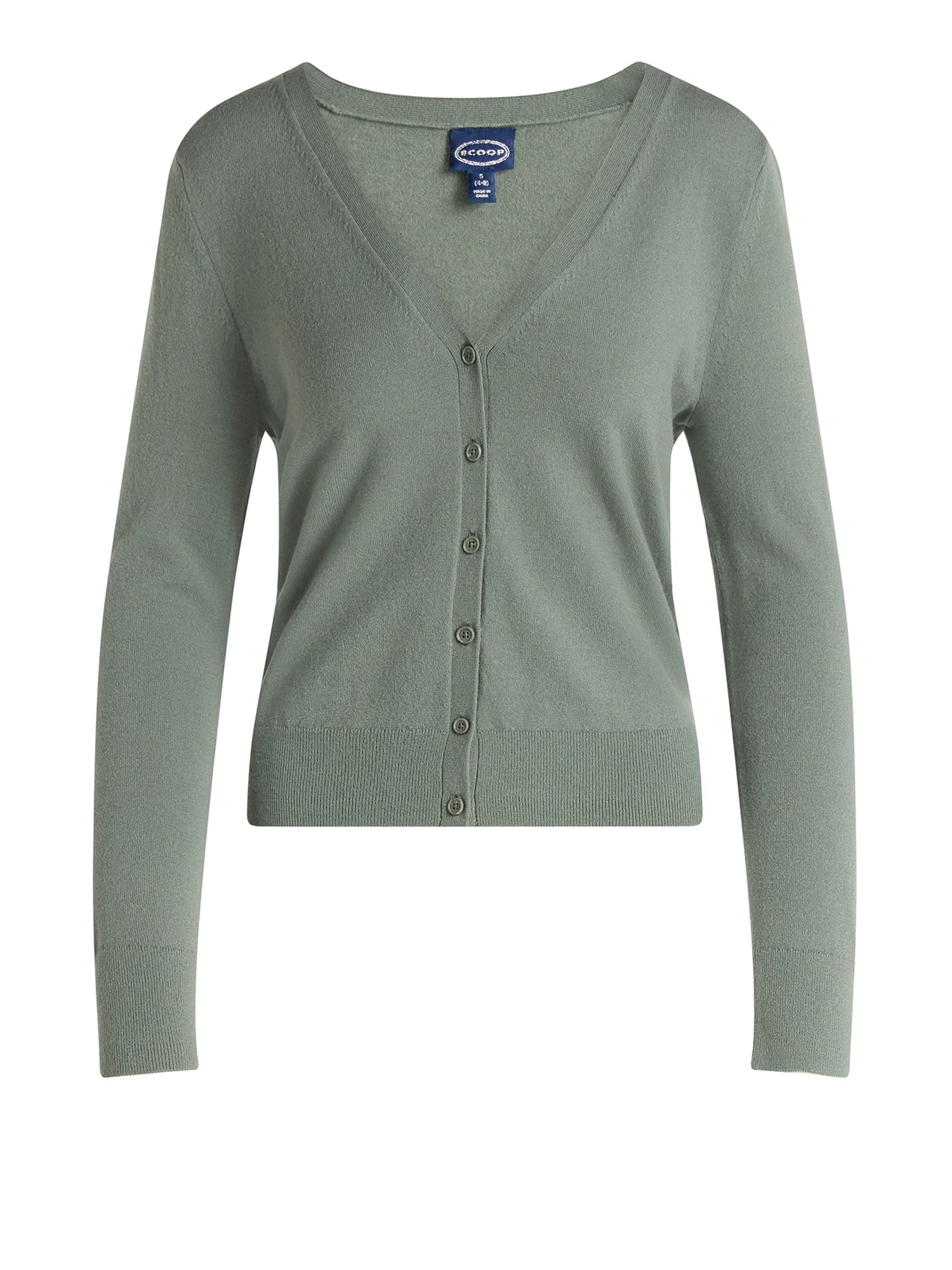 Scoop Women's and Women’s Plus V Neck Cardigan Sweater, Lightweight, Sizes XS-4X