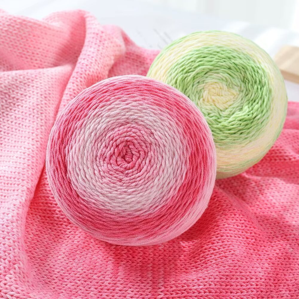 Firefly Hope 400g Ultra-Soft Cotton-Acrylic Blend Yarn, Gradient Variegated Color-Changing Knitting & Crochet Yarn for Scarves/Shawls/Blankets/Craft Projects, Purple Red