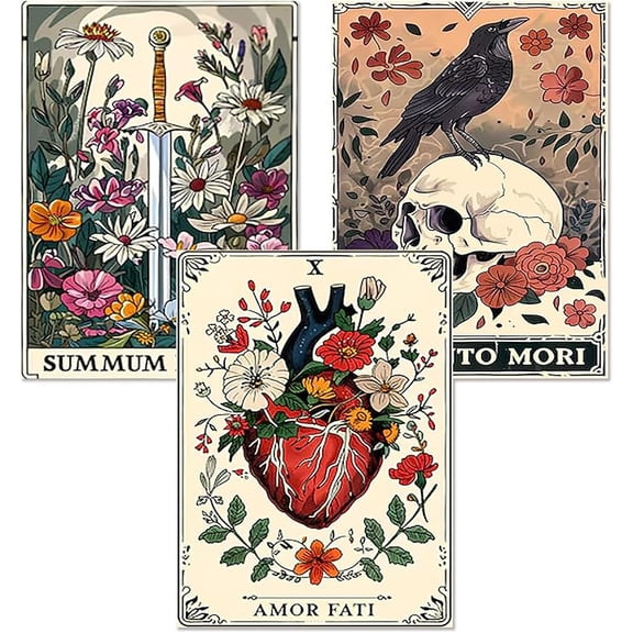 Diamond Art Kits for Adults Beginner, 3 Pack Tarot DIY Diamond Painting Kits 5D Diamond Dots Gem Art Crafts with Tools,Round Full Drill Crafts for Home Wall Decor&Gift
