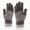 thumbnail image 1 of Knitted Wool Touch Screen Gloves, Men, Riding And Driving In Winter, Plus Fleece For Cold Protection, Couples Warm Gloves Grey, 1 of 6