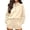 Beige, variant on Norvella Womens Half Zip 2 Piece Shorts Set Long Sleeve Pullover Top Elastic Waist Bottoms With Pockets Matching Casual Sweatsuit