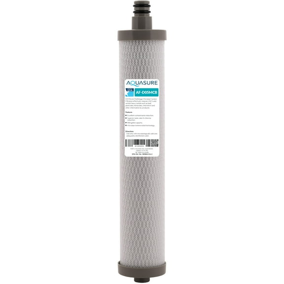 Aquasure Dash Series 0.5 Micron Carbon Block Filter With Microban Anti-Microbial Technology