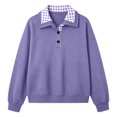 thumbnail image 4 of Enjoytime Womens Sweatshirt Collared Long Sleeve Half Button Pullover Tops Fall Winter Comfy Trendy Casual Sweatshirts, 4 of 8