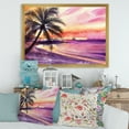 thumbnail image 3 of Designart 'Purple and Pink Palm Beach Sunset' Nautical & Coastal Framed Art Print, 3 of 4