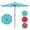 Lake Blue, variant on Gianna 10 ft Patio Umbrella for Table, Outdoor Sun Umbrella with 32 LED Solar Lights, Red