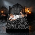 thumbnail image 5 of Homewish Halloween Spider Web Twin Sheets, Hippie Gothic Bedding, Black White, 3-Piece (1 Flat Sheet, 1 Fitted Sheet and 1 Pillowcase), 5 of 6
