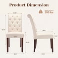 thumbnail image 4 of Upholstered Parsons Dining Chairs Set of 2, Button Tufted High Back Kitchen Side Chair for Dining Room, Beige, 4 of 7