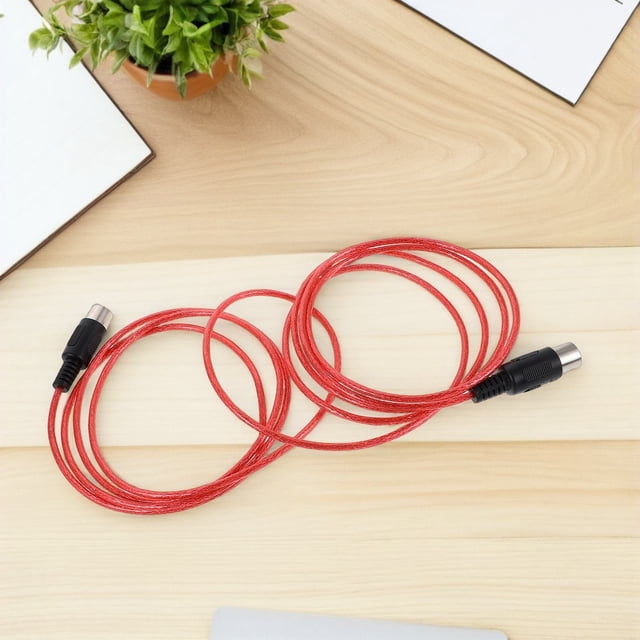 unbranded Cable En Espiral Para Electrónico Rojo Compatible Con Sintetizadores Y Pianos Digitales