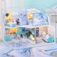 thumbnail image 2 of DIY Dollhouse Wooden Doll Houses Miniature Doll House Furniture Kit Casa Music Led Toys For Children Birthday Gift heqiyong LED, 2 of 2