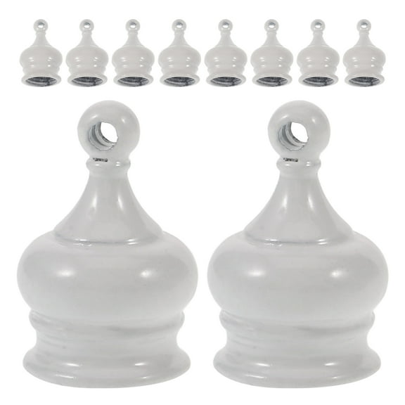 10 Pcs Floor Lamp Light Bulbs Base Decorative Nut Knob for Shade Home Finials Final Component White Zinc Alloy