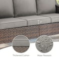 thumbnail image 4 of POCASSY Wicker Outdoor Couch, Brown Wicker Sofa Outdoor Furniture with All Weather Rattan and Olefin Cushion for Balcony, Backyard, Porch, Brown/Gray, 4 of 8