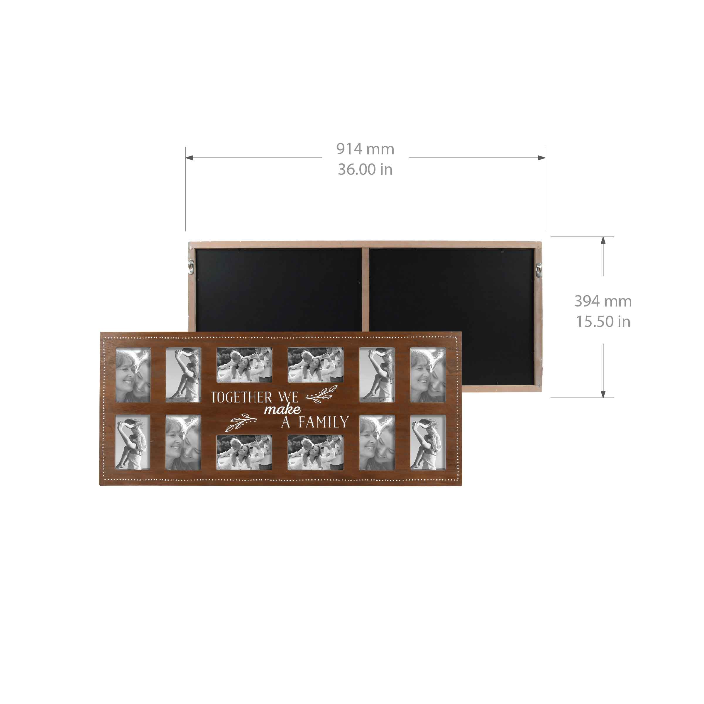 Prinz 12-Opening 'Together' Wall Hanging Collage Picture Frame, for 4"x6" Photos, Dark Brown - image 3 of 5