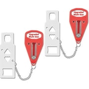 Boajf Portable Door Lock Home Security Door Locker Travel Lockdown Locks for Additional Safety and Privacy Perfect for Traveling Hotel Home Apartment College(2 Pack)