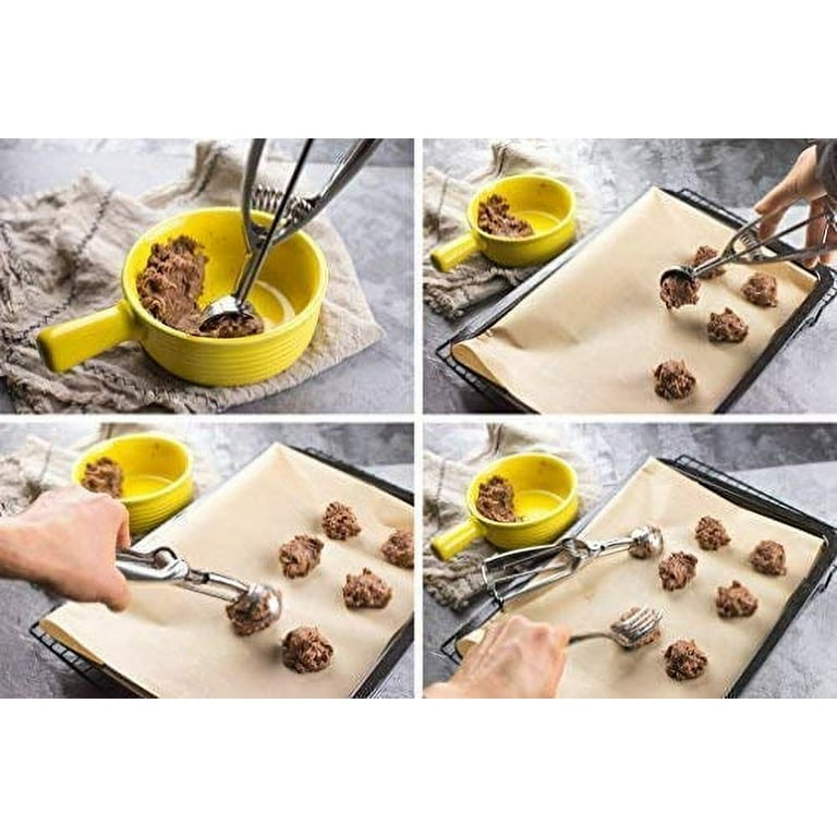 Hanmir 3Pcs Ice Cream Scoop Stainless Steel Cookie Scoop Set  Large/Medium/Small Cupcake Scoop for Baking Cookie Ice Cream Cupcake Muffin  Meatball