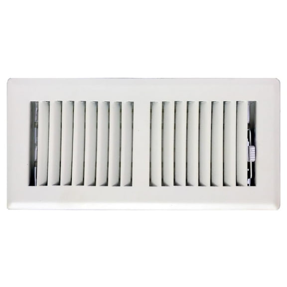 Sierra Grates TWF410-WHT 4" x 10" Steel 2 Way Louvered Design Floor Register Glacier White