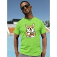 thumbnail image 2 of Corgi Eating Ramen T-Shirt Men -Image by Shutterstock, Male 5X-Large, 2 of 4