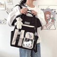 thumbnail image 2 of Kawaii Backpack with Kawaii Pin and Accessories Backpack Cute Aesthetic Backpack Cute Kawaii Backpack for School (Black) Black -, 2 of 4