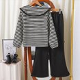 thumbnail image 4 of NOLDARES Toddler Baby Girl Fall Winter Clothes Graphic Crewneck Sweatshirt + Joggers Pants Outfits Set(Black,10-11 Y), 4 of 4