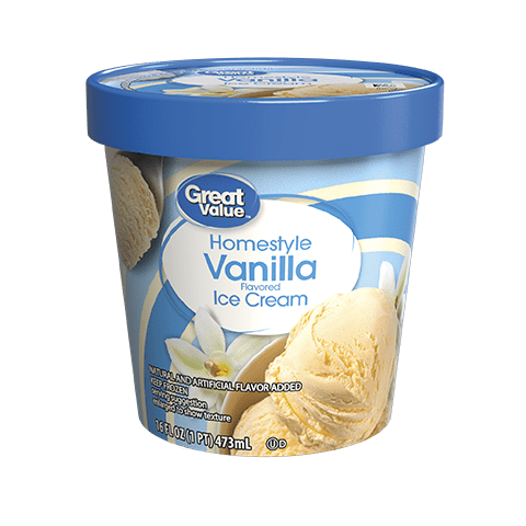 Great Value Homestyle Vanilla Flavored Ice Cream 16 Fl Oz Walmart Com