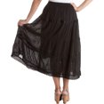 thumbnail image 2 of Sakkas Solid Embroidered Gypsy / Bohemian Mid Length Cotton Skirt - Black - One Size, 2 of 2