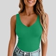 thumbnail image 2 of Sawvnm Women's Double Lined V Neck Tank Tops Summer Slim Fit Basic Sleeveless Shirts Cute Trendy Going Out Tops, 2 of 9