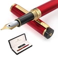 thumbnail image 1 of Dryden Designs Fountain Pen Medium Nib | Fancy Gift box - Include 6 Ink Cartridges and Ink Refill Converter | Smooth Looks, Consistent Writing, Reliable Writing Tool - Royal Red, 1 of 10