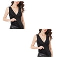 thumbnail image 1 of Jumpingount Chaleco térmico para mujer, parte básica acolchada de Color sólido, ropa interior cálida para clima frío, ropa interior XL negro 2piezas, 1 of 6