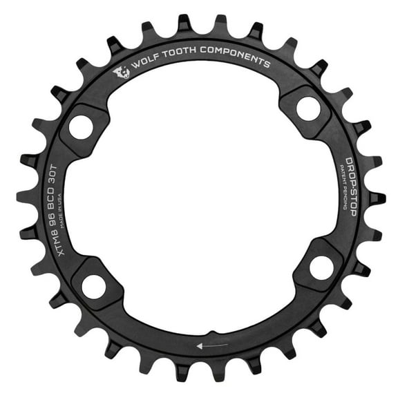 Wolf Tooth Components 96 BCD Chainring - 38t 96 Asymmetric BCD 4-Bolt Drop-Stop