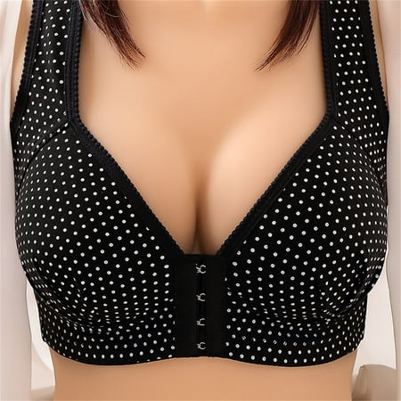 

uikmnh Bras for Women Women s Plus Size Push Up Bra Soft Cup Gathered Adjustment Bra Cute Thin Summer Underwire Front Buckle Sag Bra Breathing Wireless Bra