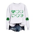 thumbnail image 5 of Tauxra Chandail à Manches Longues pour Femmes, Col Rond, Décontracté, avec Imprimé Trèfle de la Saint-Patrick, pour Fêtes de Fin d'Année, Tissu en Polyester Doux Teint en Fil, 5 of 5