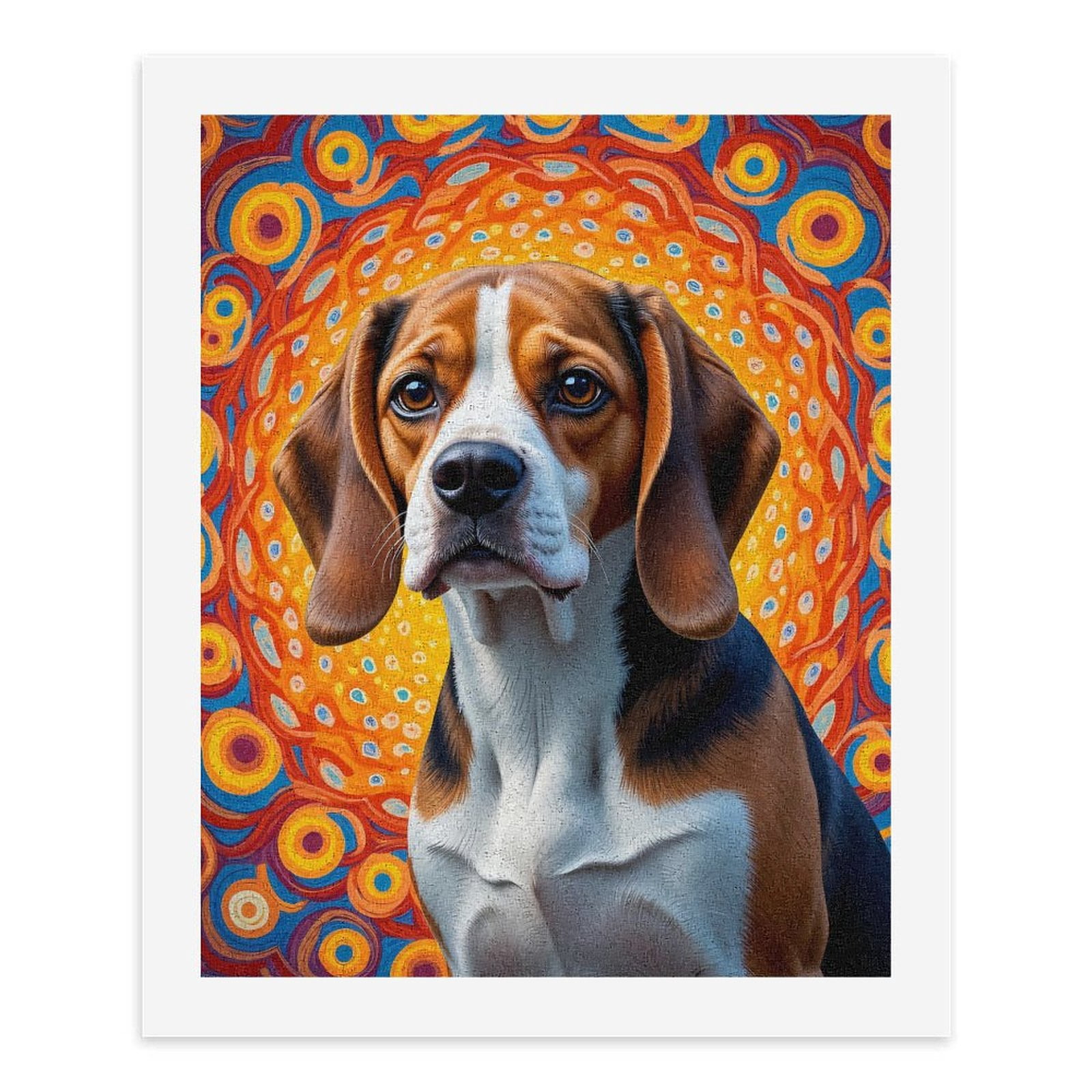 Paint By Numbers Kit for Adults Beginner - Colorful Beagle Art Swirls Hintergrund DIY Canvas Painting Kits for Adults, Frameless Paint By Number for Adults for Home Wall Decor 16x20 Inch