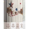 thumbnail image 6 of Independence Day Sheer Curtains 84 Inch Length 2 Panels Set Window Treatments, Red Blue Stars Stripes Flag Wood Plaid Rod Pocket Semi Curtains for Living Room/Bedroom/Kitchen Décor, 104"W x 84"L, 6 of 7